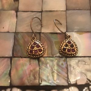 Dainty gold and amethyst pierced earrings